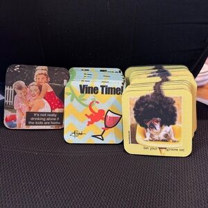 Colorful Coaster Set with Fun Designs, 22 Total